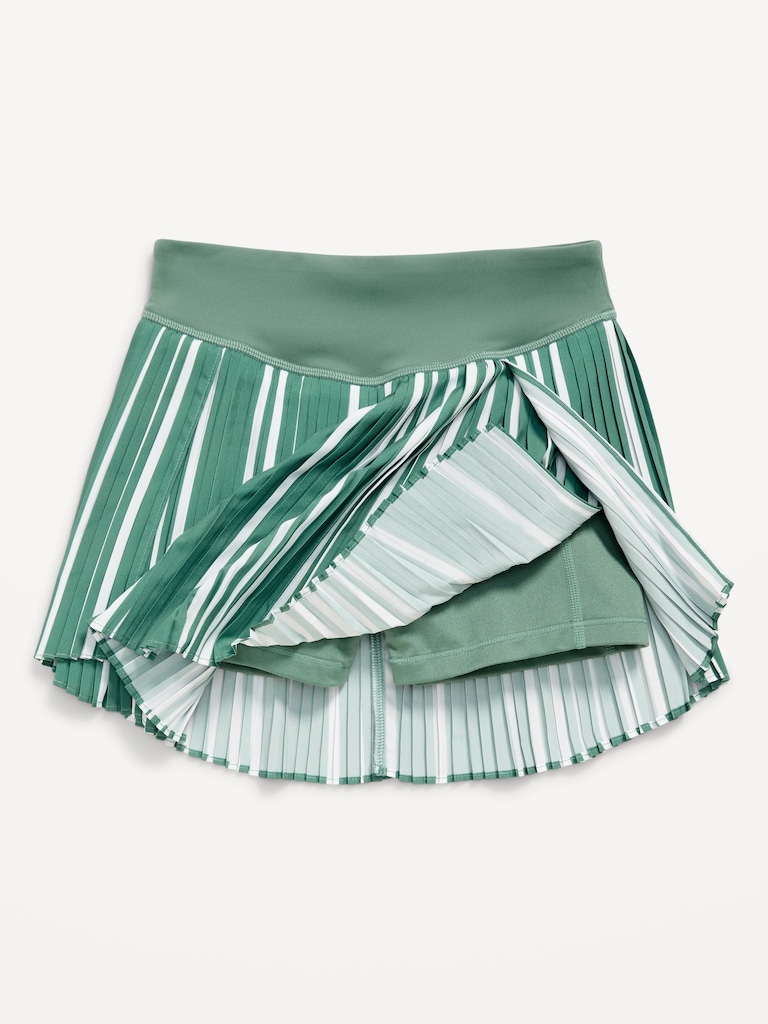 High-Waisted Pleated Performance Skort for Girls
