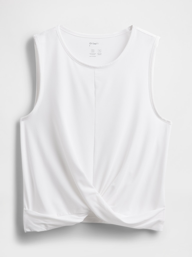 GapFit Breathe Twist-Front Tank Top