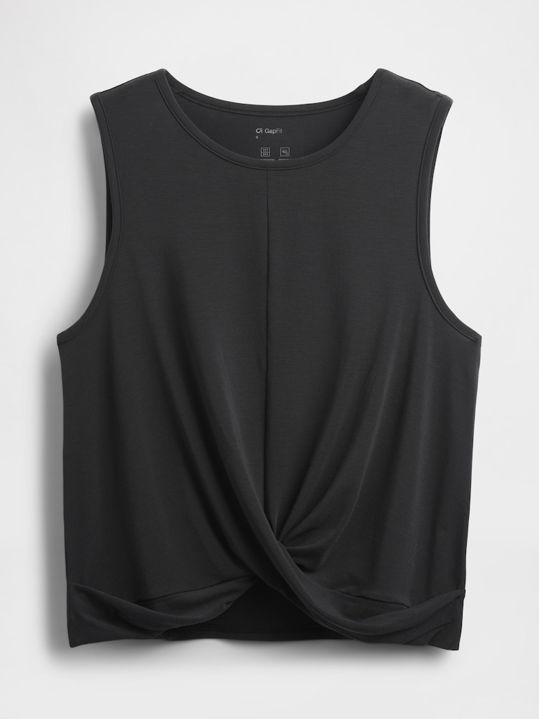 GapFit Breathe Twist-Front Tank Top