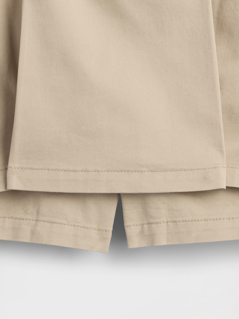 Kids Uniform Pleated Khaki Easy Skort