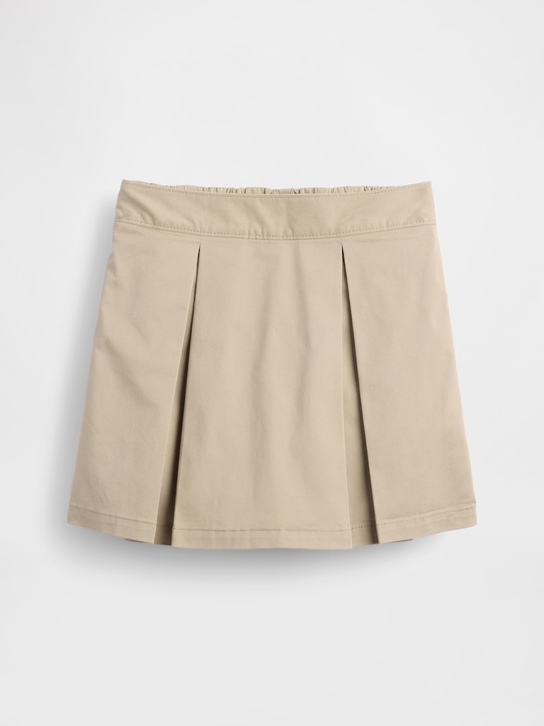 Kids Uniform Pleated Khaki Easy Skort