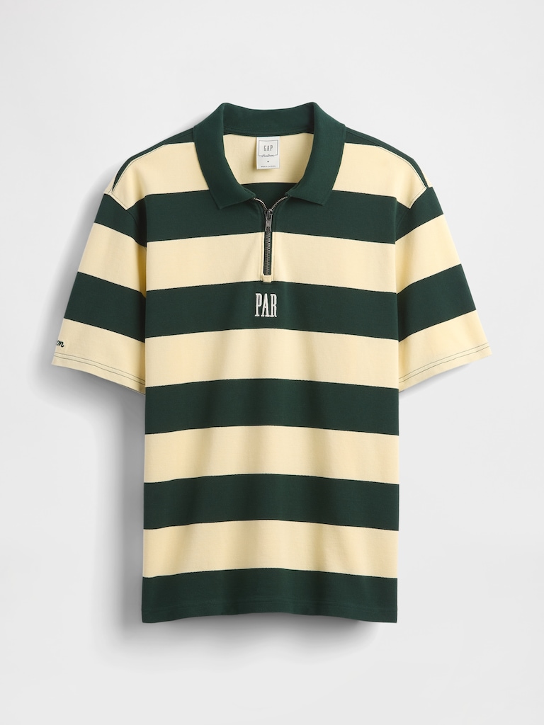 Gap × Malbon Logo Striped Polo Shirt