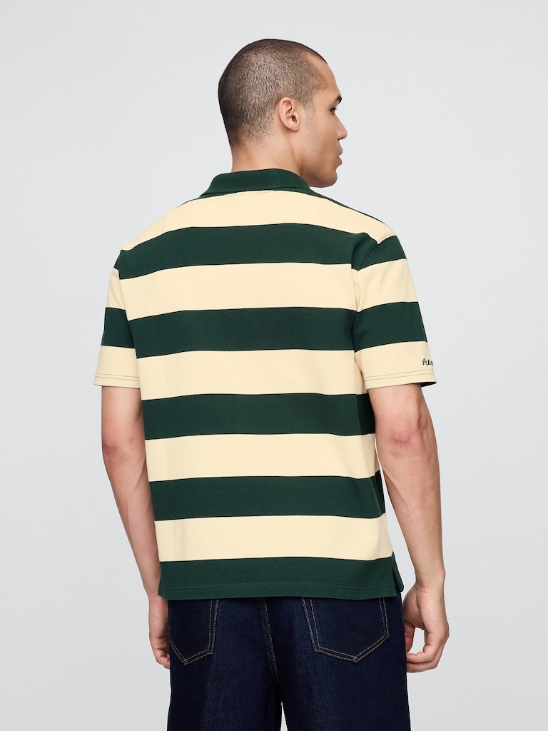 Gap × Malbon Logo Striped Polo Shirt