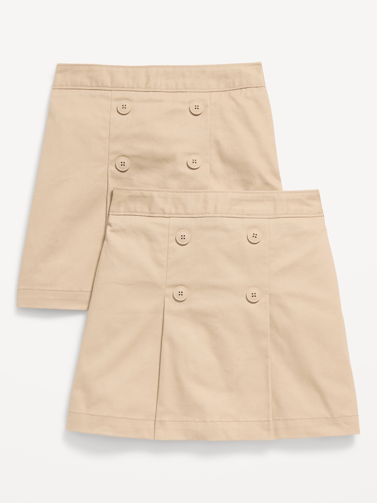 School Uniform Pleated Skort 2-Pack for Girls