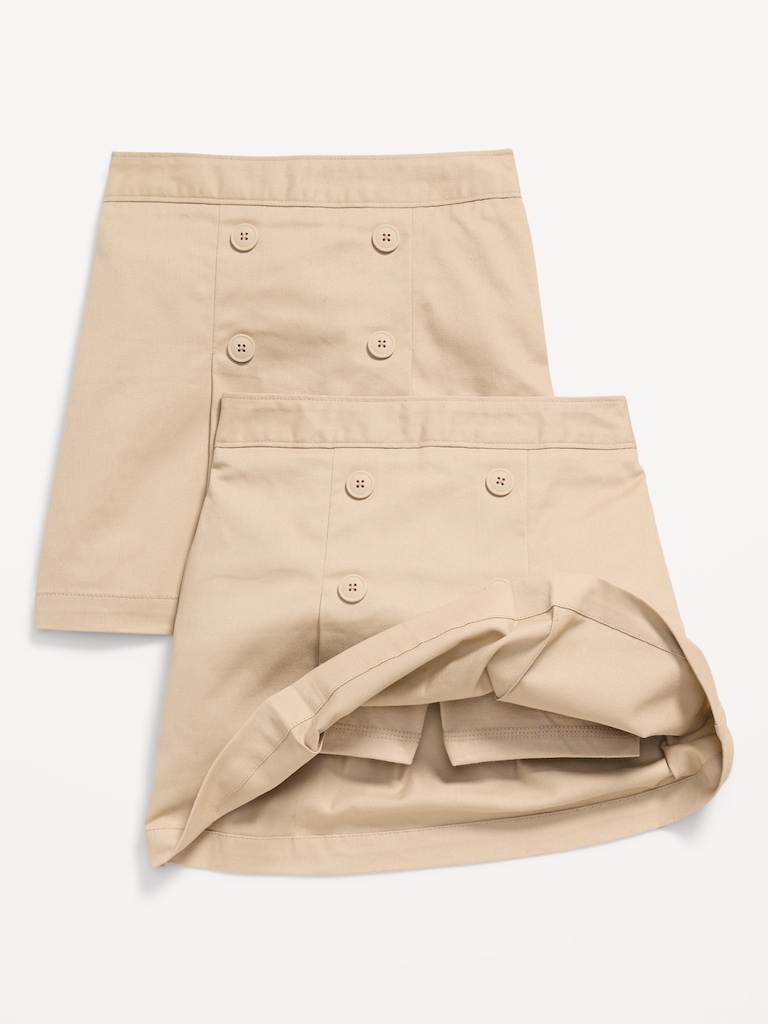 School Uniform Pleated Skort 2-Pack for Girls