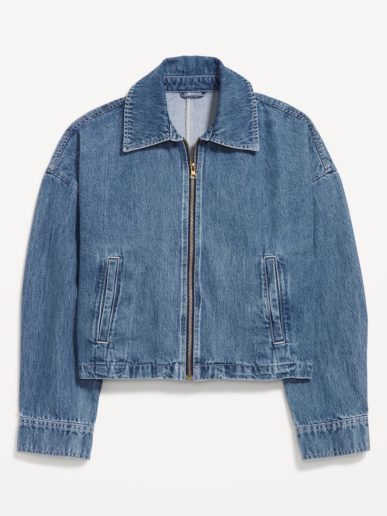 Veste à glissière en denim