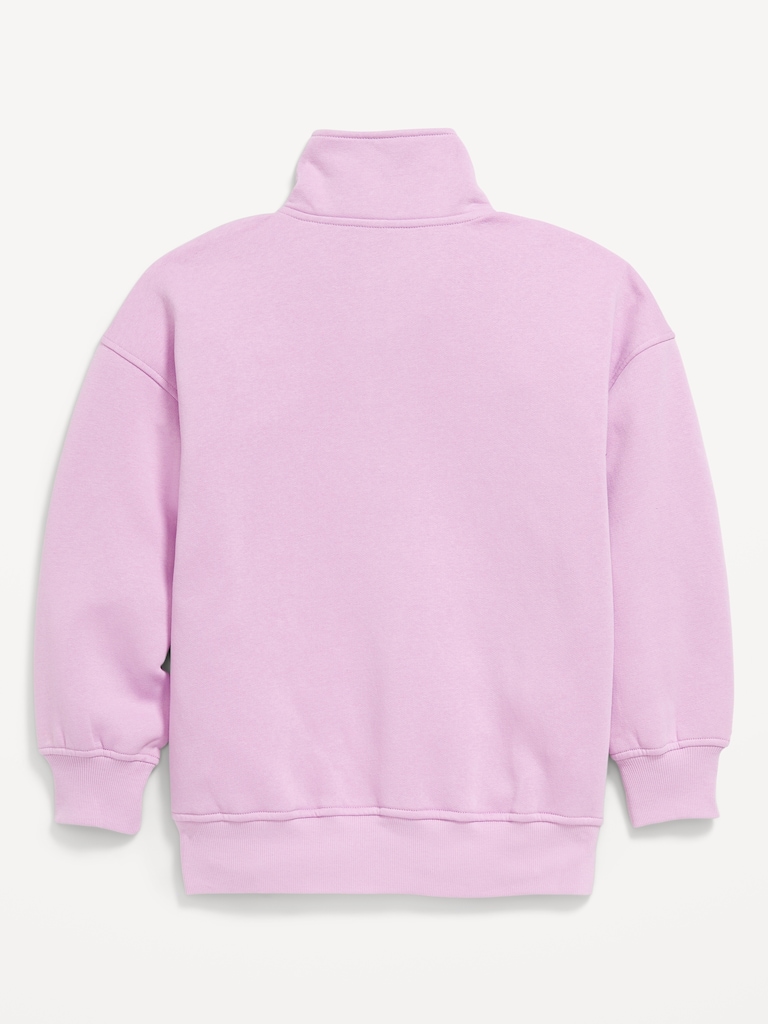 Oversized Snap-Button Sweatshirt for Girls