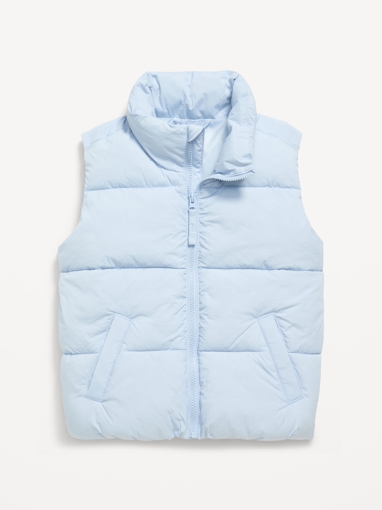 Water-Resistant Quilted Puffer Vest for Girls