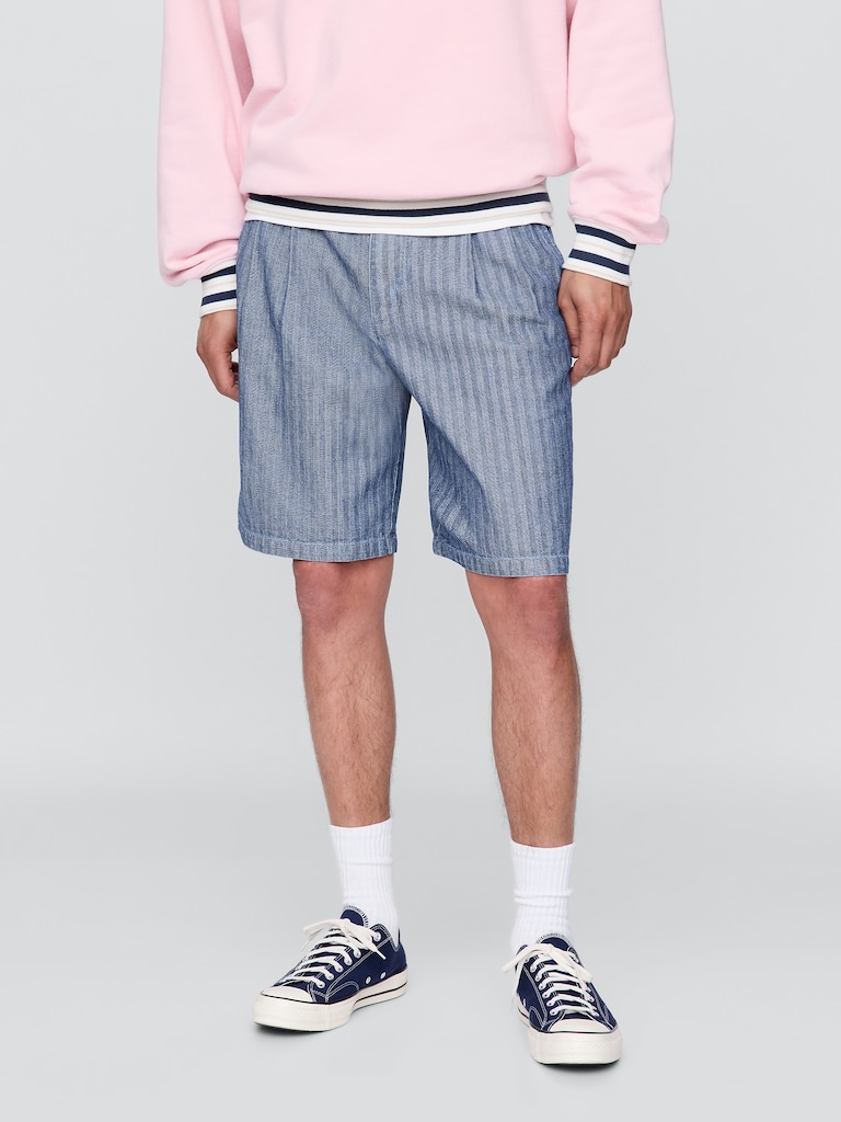 Gap × Malbon 9.5" Pleated Baggy Shorts