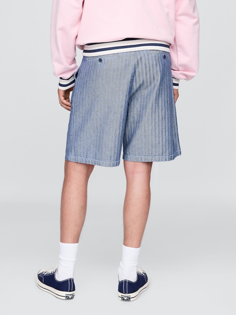 Gap × Malbon 9.5" Pleated Baggy Shorts
