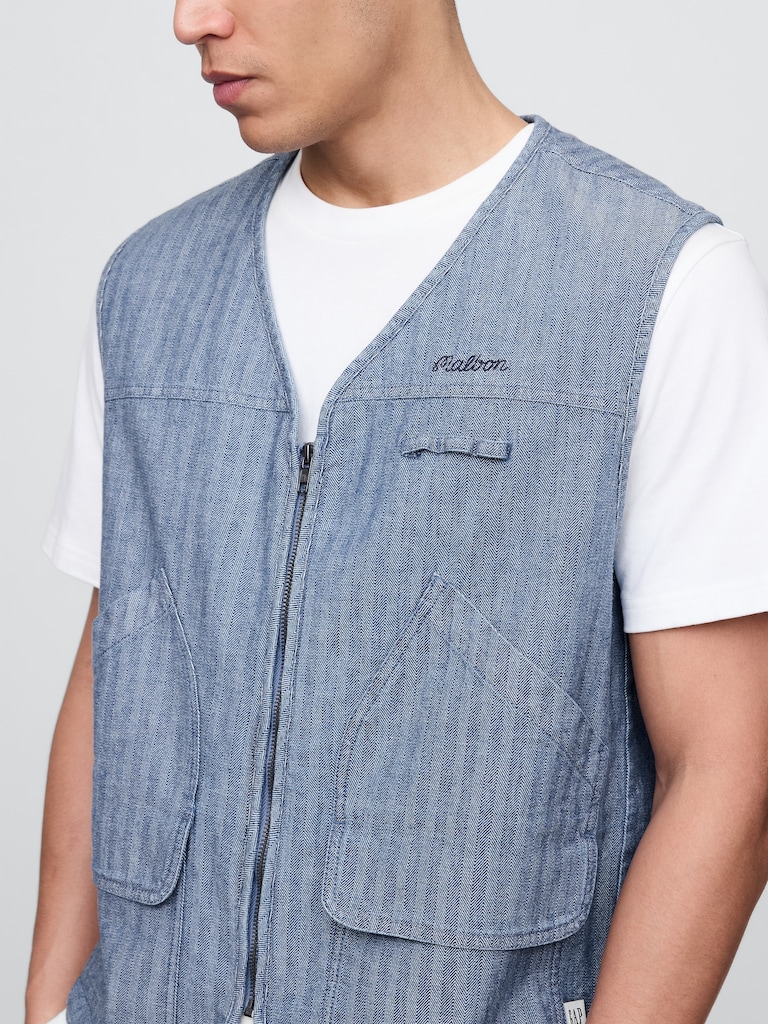 Gap × Malbon Herringbone Utility Vest