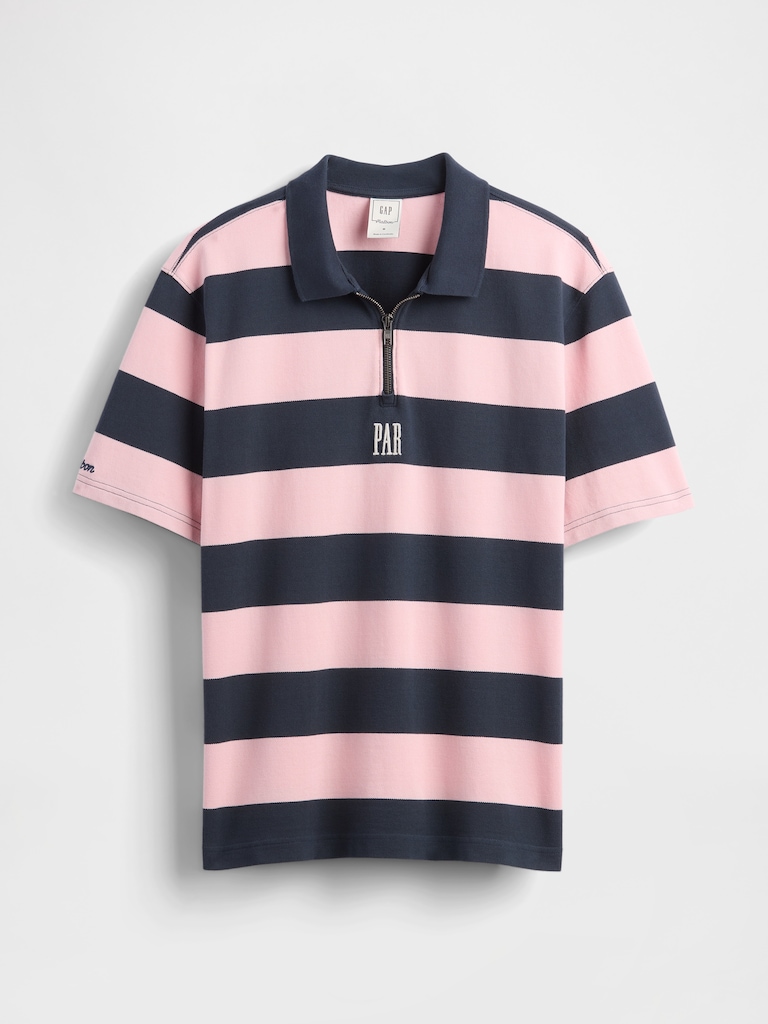 Gap × Malbon Logo Striped Polo Shirt