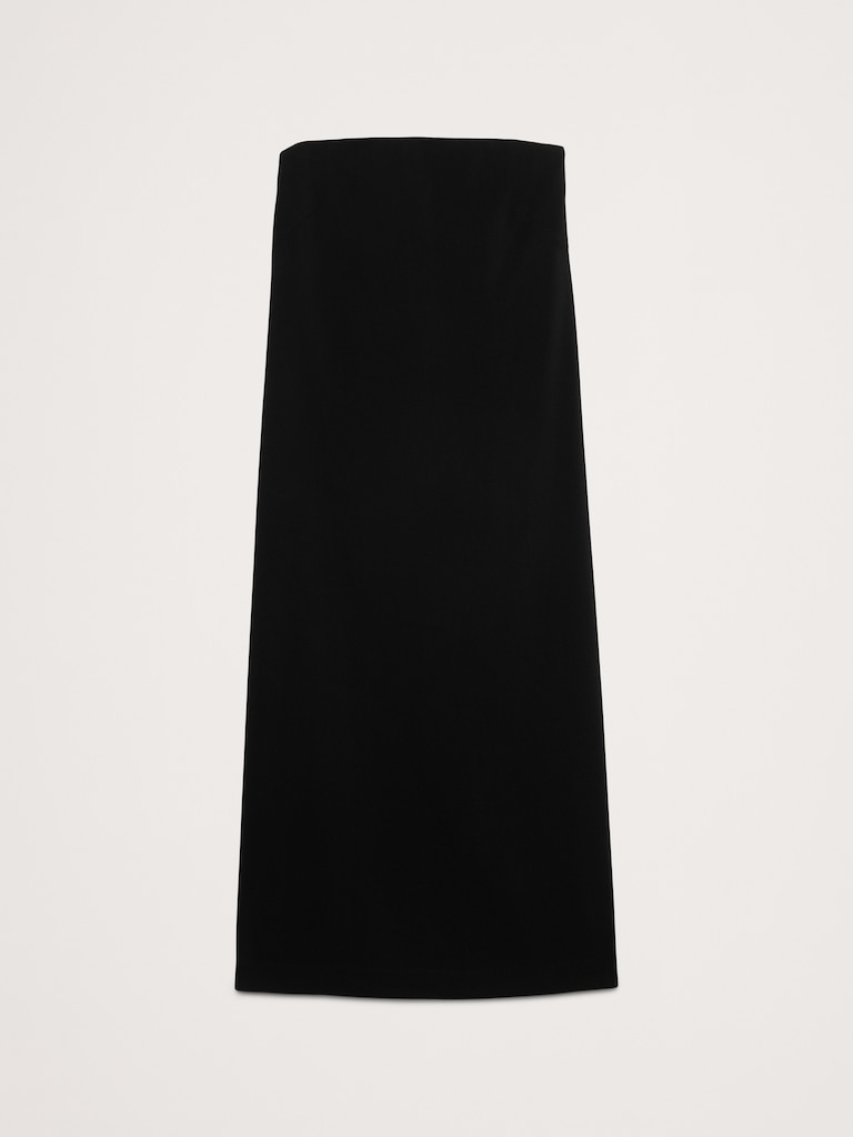 Stretch-Crepe Strapless Maxi Dress