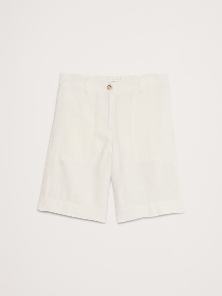 High-Rise Linen Bermuda Short