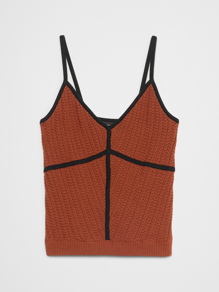 Strappy Patchwork Sweater Tank