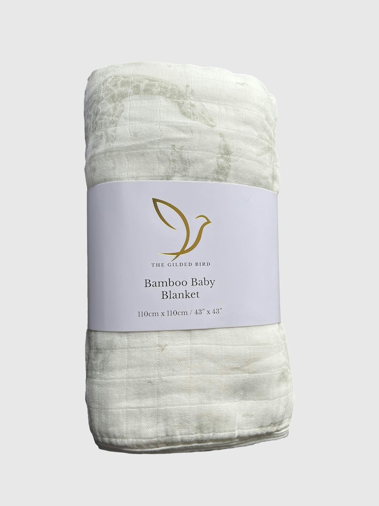 The Gilded Bird Safari Toile Bamboo Baby Blanket