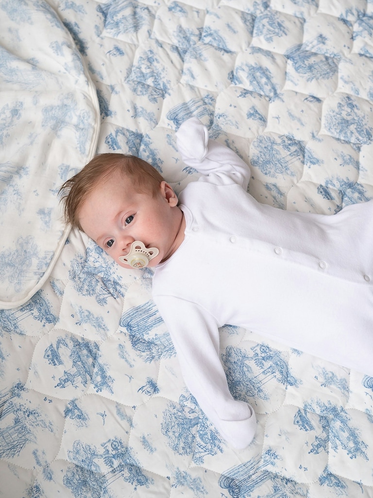 The Gilded Bird Spring Toile Quilted Playmat
