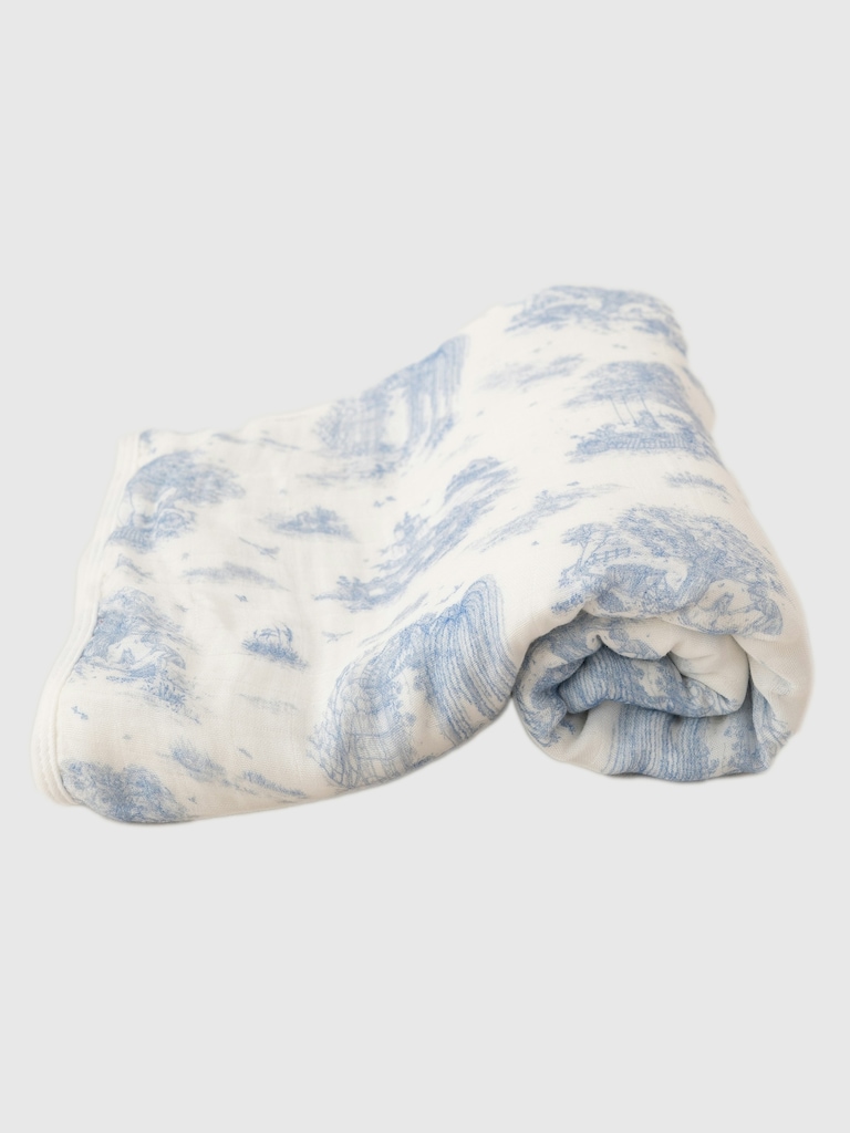 The Gilded Bird Spring Toile Bamboo Baby Blanket