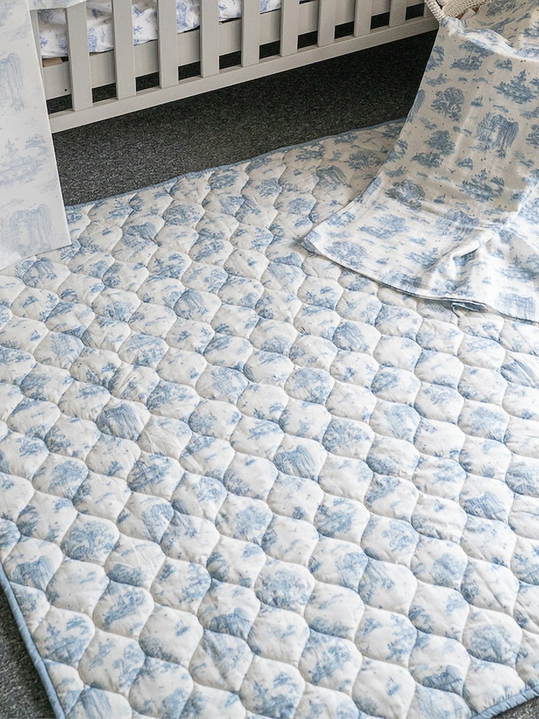 The Gilded Bird Spring Toile Quilted Playmat