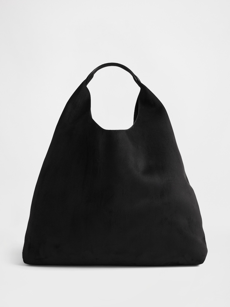 Vegan Suede Slouchy Tote Bag