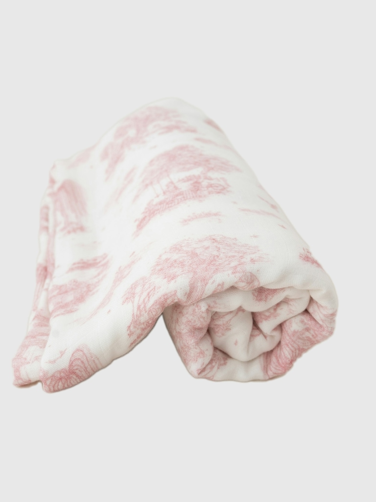 The Gilded Bird Spring Toile Bamboo Baby Blanket