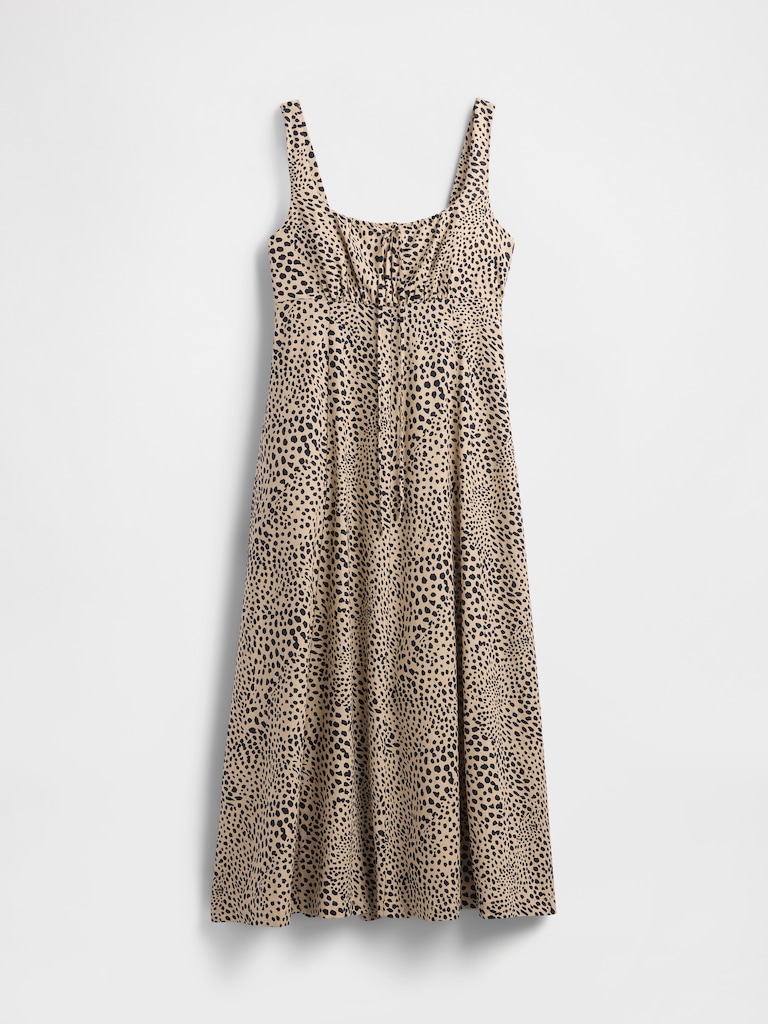 Linen-Blend Maxi Dress