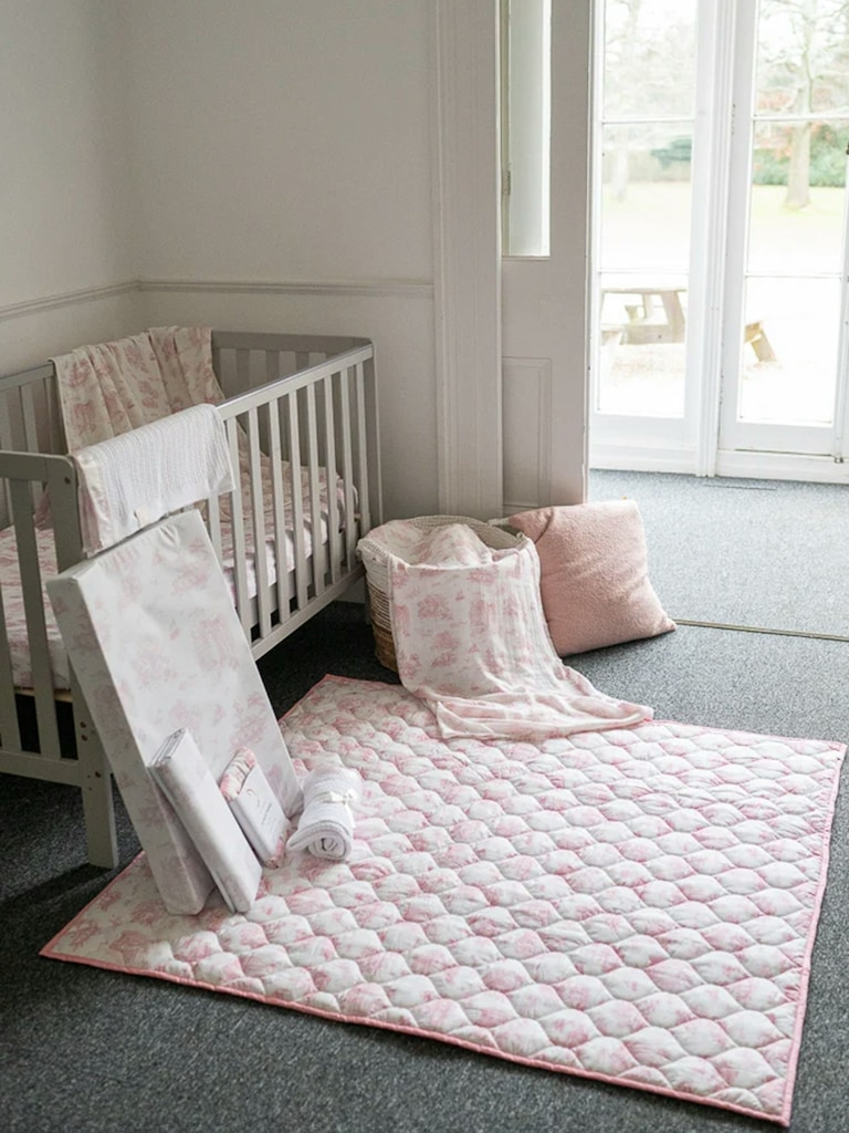 The Gilded Bird Spring Toile Quilted Playmat