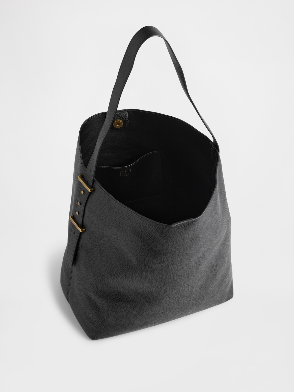 Vegan Leather Bucket Tote Bag