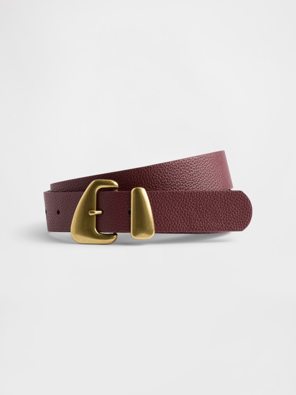 Vegan Leather Pebble Angular Buckle Belt