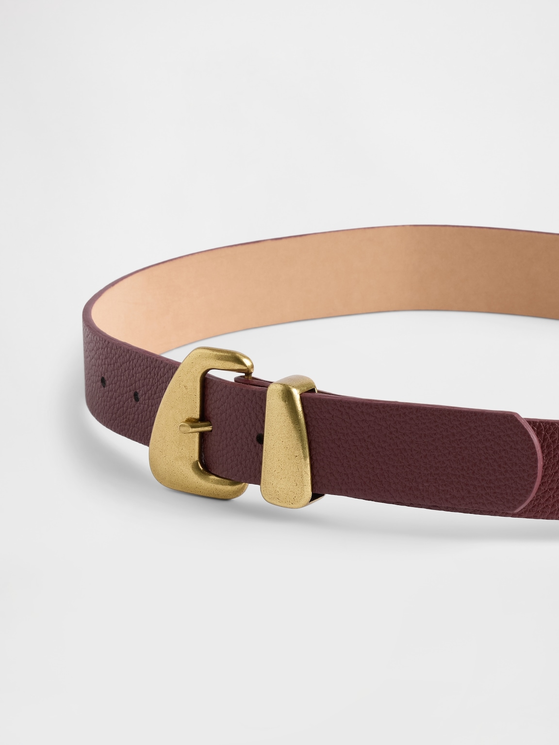 Vegan Leather Pebble Angular Buckle Belt
