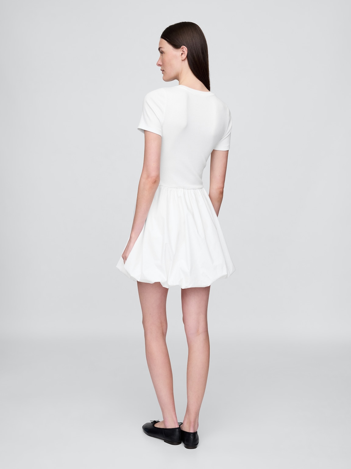 Modern Mixed Media Bubble Mini Dress