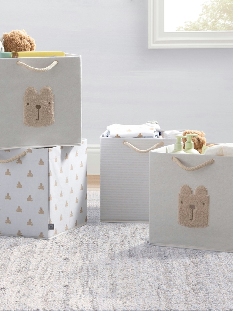 babyGap 4 Pack Brannan Bear Fabric Storage Bins with Handles