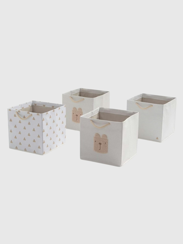 babyGap 4 Pack Brannan Bear Fabric Storage Bins with Handles