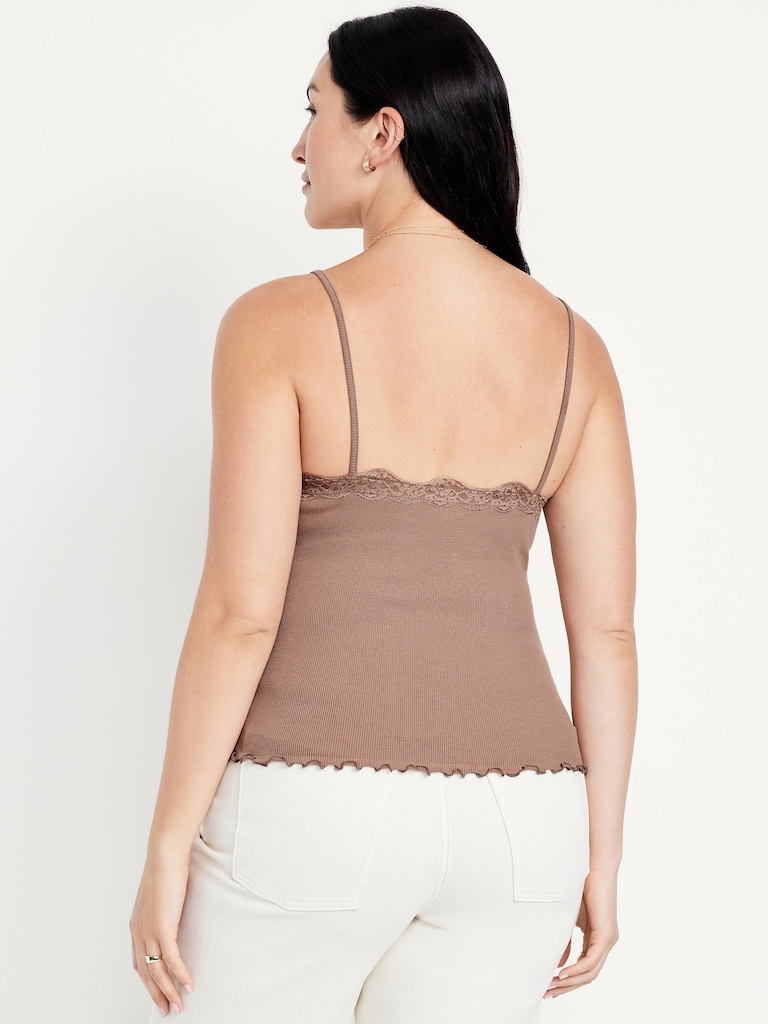 Lace-Trim Cami Tank Top