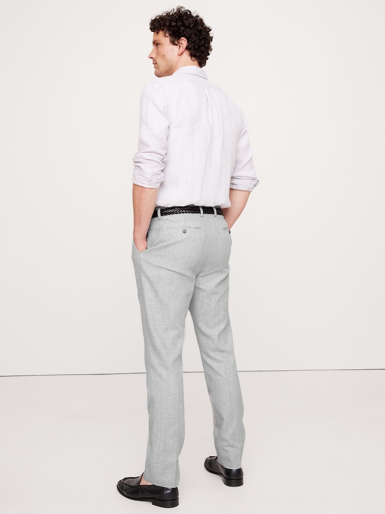 Herringbone Linen-Cotton Suit Pant