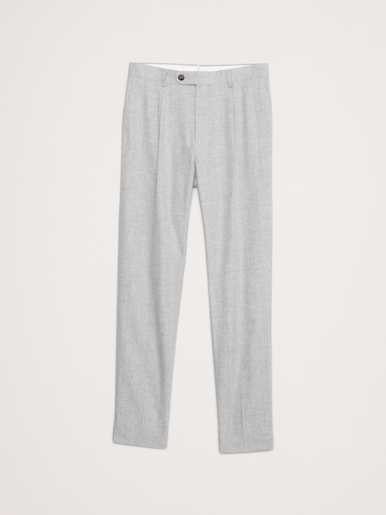 Herringbone Linen-Cotton Suit Pant