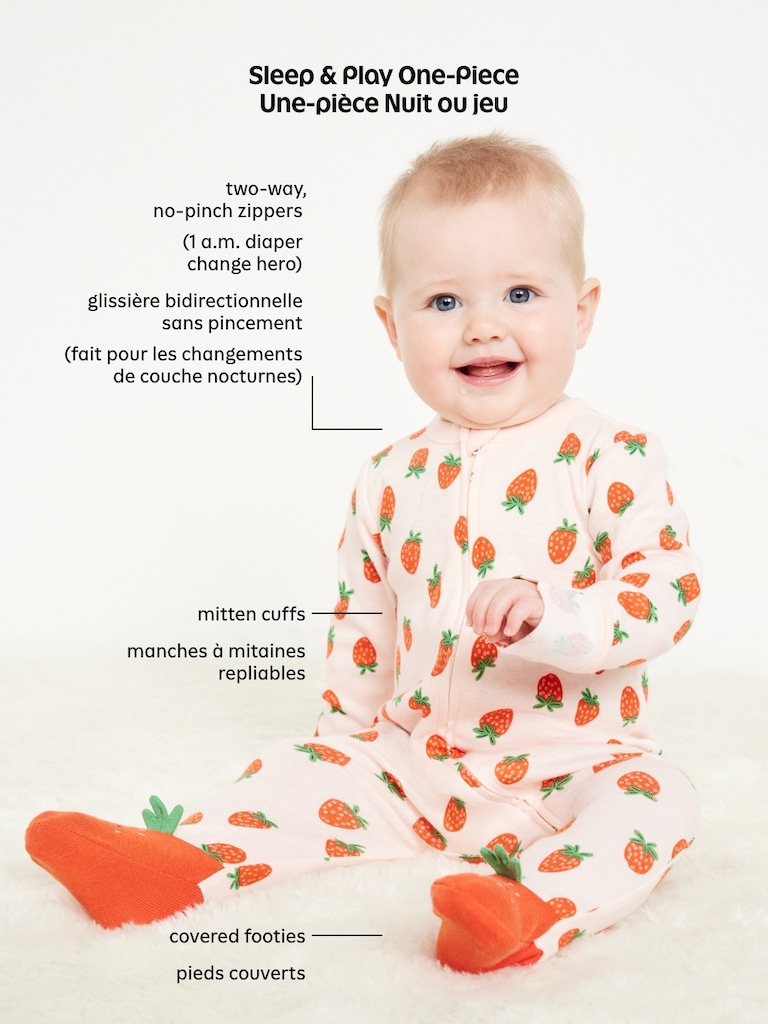 2-Way-Zip Sleep & Play Pocket Footed One-Piece for Baby