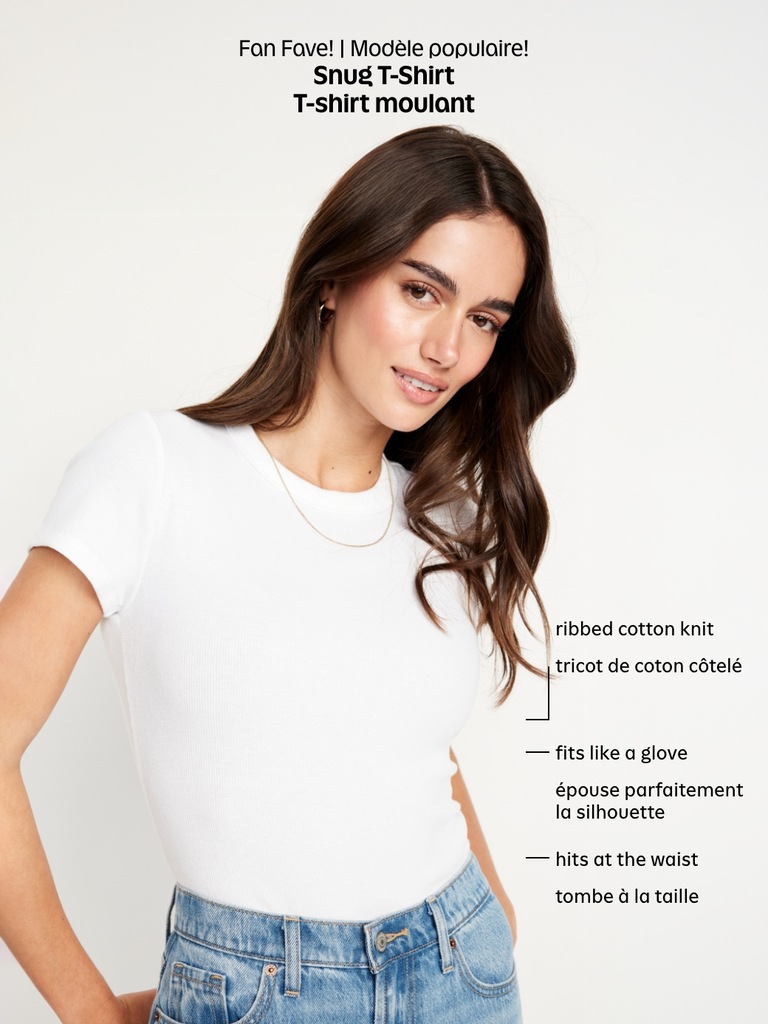 T-shirt court moulant