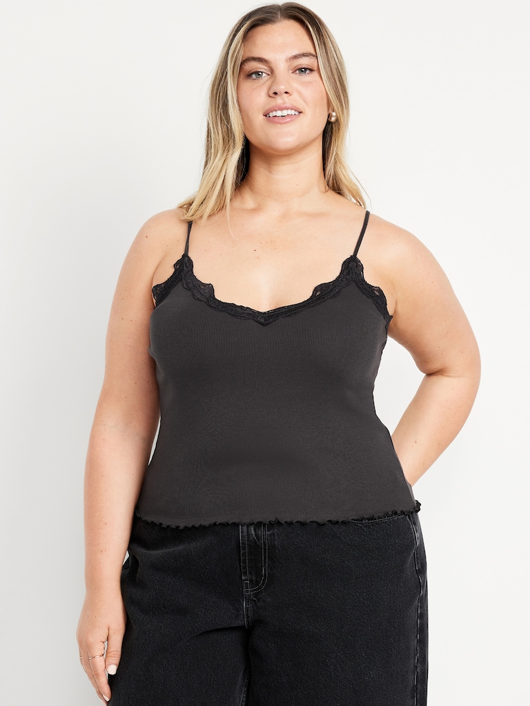 Lace-Trim Cami Tank Top