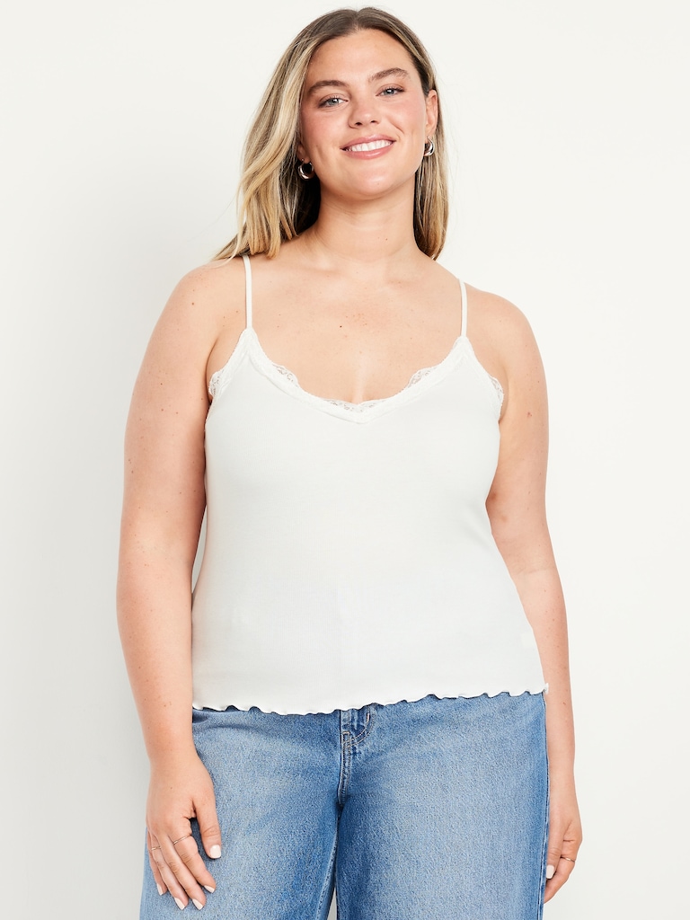 Lace-Trim Cami Tank Top