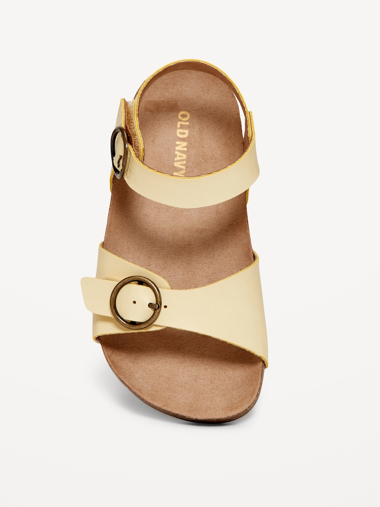 Faux-Leather Buckled Strap Sandals for Toddler Girls
