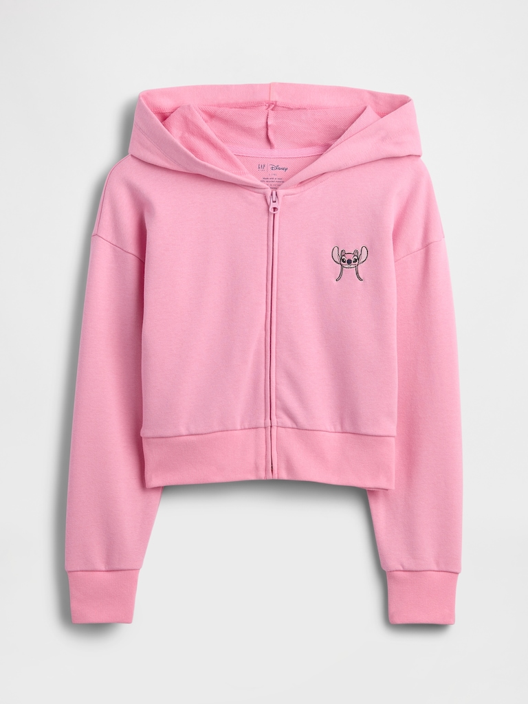 Lilo & Stitch Kids French Terry Crop Zip Hoodie