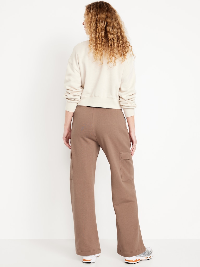 High-Waisted SoComfy Cargo Wide-Leg Sweatpants