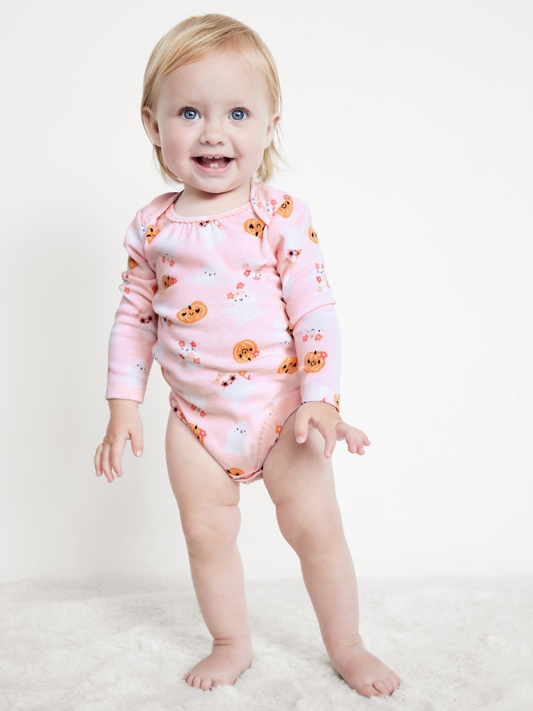 Printed Long-Sleeve Bodysuit for Baby