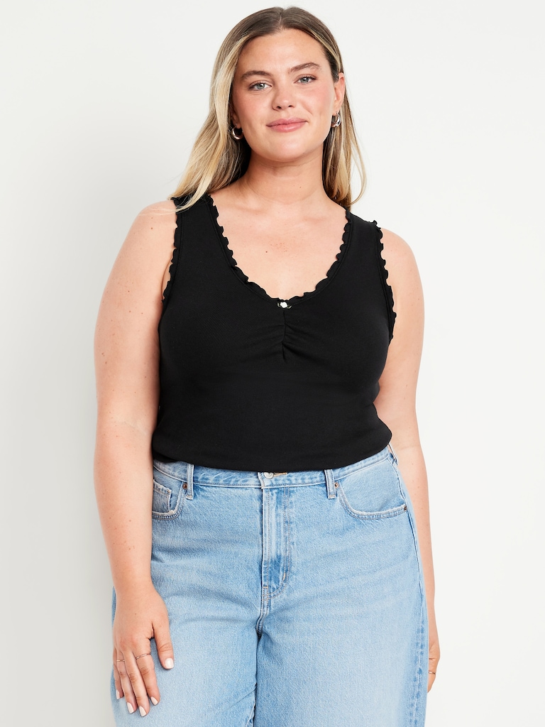 Camisole cintrée en tricot côtelé.