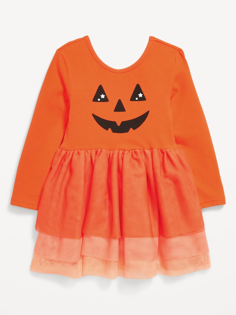 Fit and Flare Long-Sleeve Tutu Dress for Toddler Girls