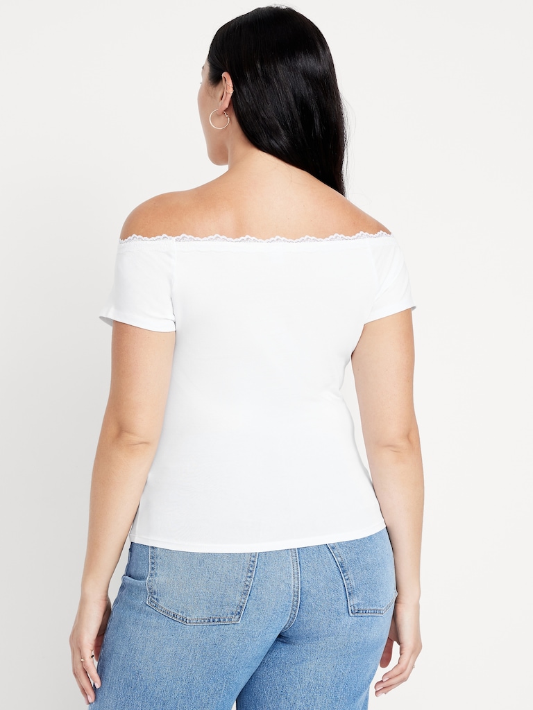 Off-Shoulder Lace-Trim Top