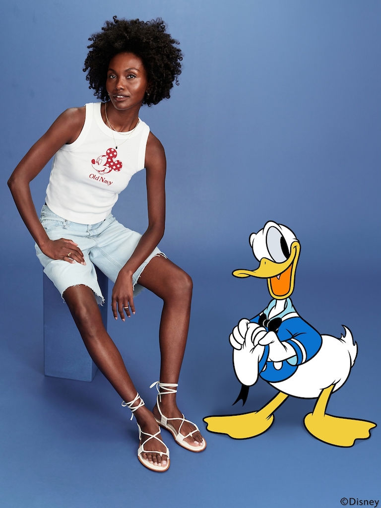 Old Navy x Disney© Mickey Mouse Snug Logo Graphic Flag Tank Top