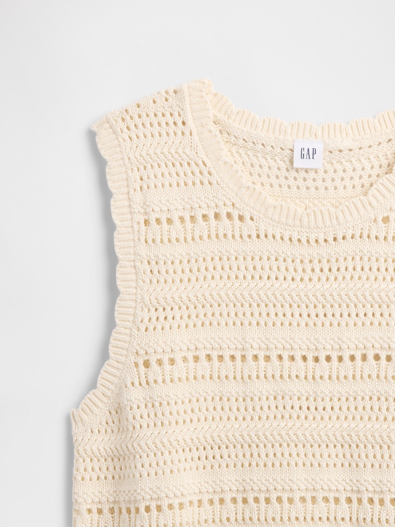 Sleeveless Mixed-Stitch Sweater Tank Top