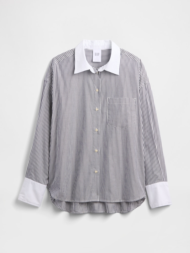 Stripe Poplin Big Shirt